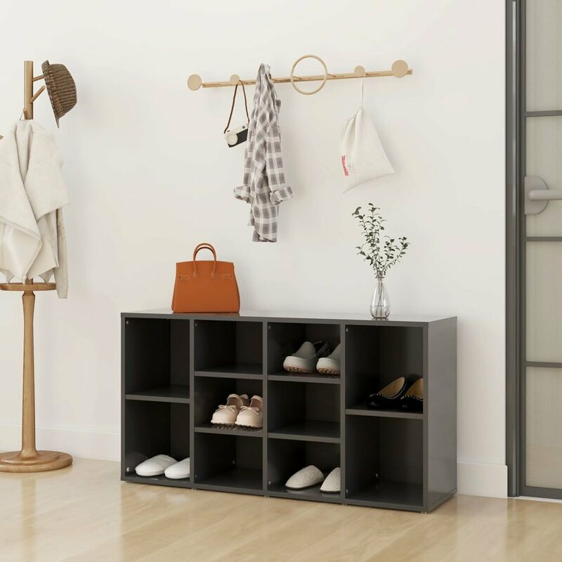 

Banco zapatero de aglomerado gris hormigon 103x30x54,5 cm