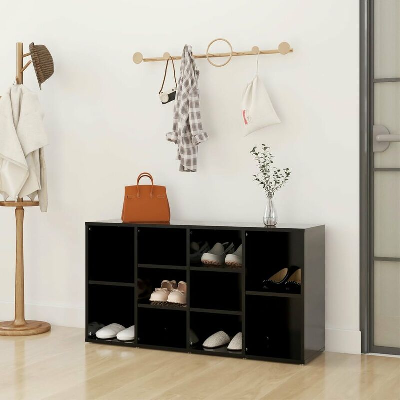 

Banco zapatero de aglomerado negro 103x30x54,5 cm