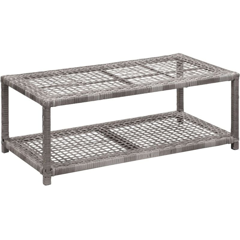 

Banco zapatero de ratán sintético gris 80x40x30 cm