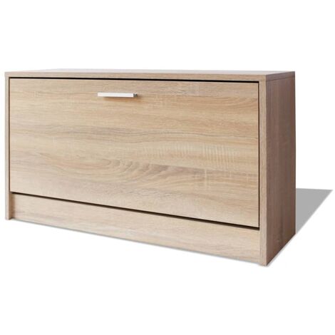 Banco zapatero de roble 80x24x45 cm