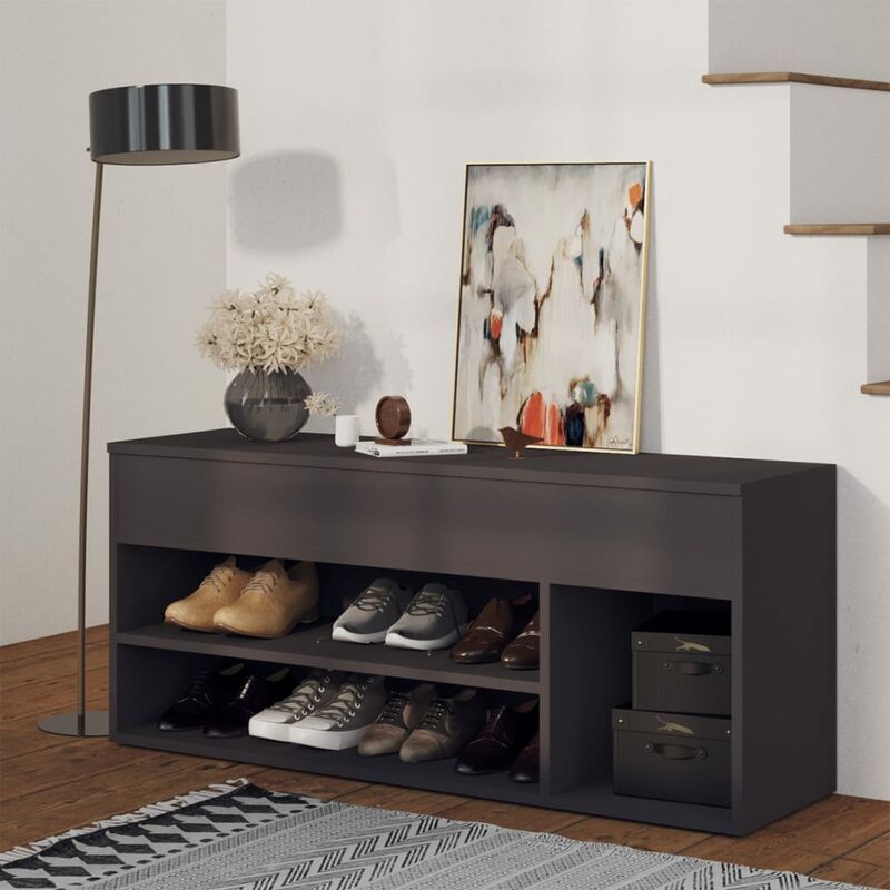 

Banco zapatero gris 105x30x45 cm aglomerado