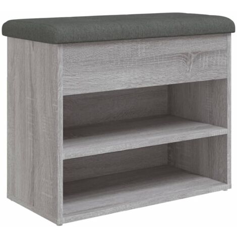 Banco zapatero gris Sonoma 62 x 32 x 50 cm en madera contrachapada DEC024941