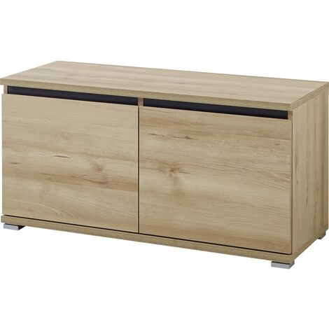Banco zapatero Lissabon color haya fina 95,9x39,2x48,3 cm Germania - Plateado