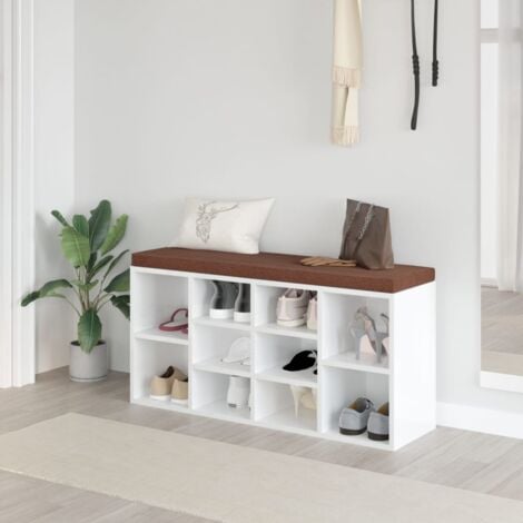 Maison Exclusive Mueble zapatero madera contrachapada blanco 63x24x103 cm