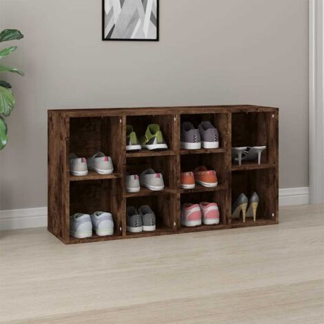 Banco zapatero madera contrachapada roble ahumado 103x30x55cm vidaXL