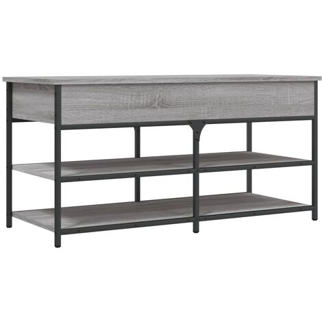 Banco zapatero madera de ingeniería gris Sonoma 100x42,5x50 cm vidaXL