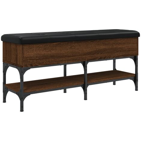 Banco zapatero madera de ingeniería marrón roble 102x32x45 cm vidaXL