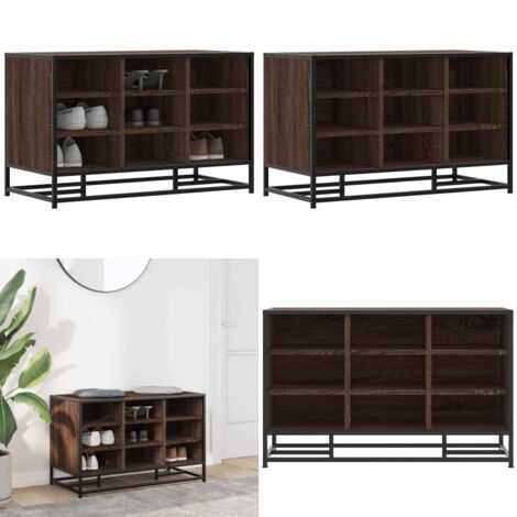 Banco zapatero madera de ingeniería marrón roble 84x40x53,5 cm - Banco de recibidor - Madera de ingeniería