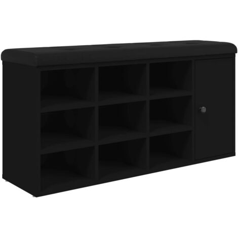Banco zapatero madera de ingeniería negro 102x32x50 cm vidaXL