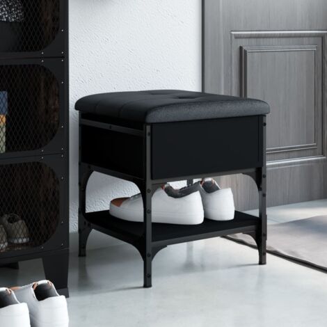Banco zapatero madera de ingeniería negro 42x42x45 cm vidaXL