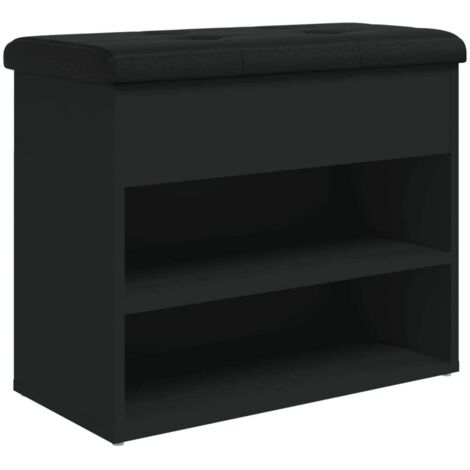 Banco zapatero madera de ingeniería negro 62x32x50 cm vidaXL