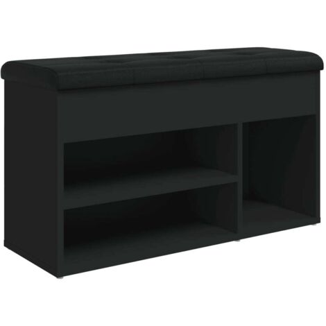 Banco zapatero madera de ingeniería negro 82x32x45,5 cm vidaXL