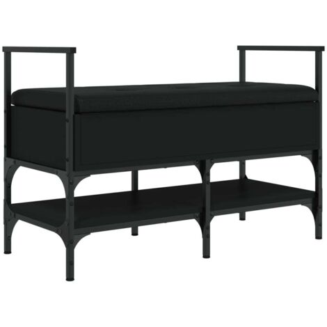 Banco zapatero madera de ingeniería negro 85,5x42x57,5 cm vidaXL