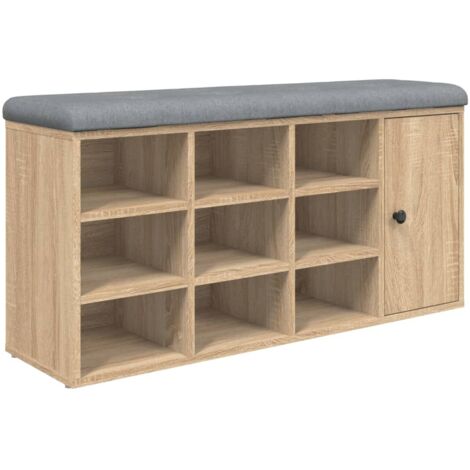 Banco zapatero madera de ingeniería roble Sonoma 102x32x50 cm vidaXL
