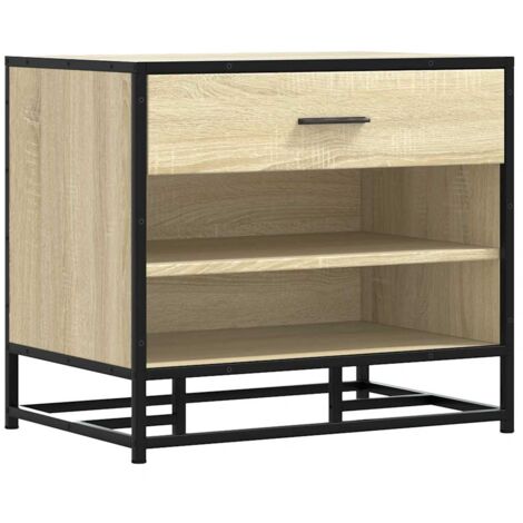 Banco zapatero madera de ingeniería roble sonoma 60x40x53,5 cm vidaXL