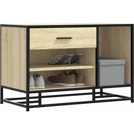 Banco zapatero madera de ingeniería roble sonoma 80x40x53,5 cm vidaXL