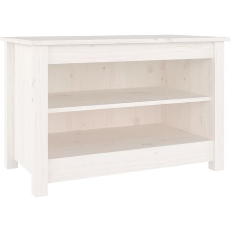 Banco zapatero madera de pino maciza blanco 70x38x45,5 cm vidaXL