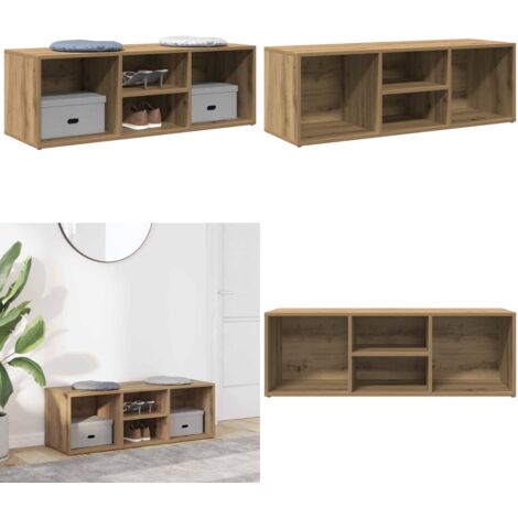 Banco zapatero madera ingeniería roble artisan 105x35x35 cm - Mueble de zapatos - Almacenamiento de zapatos