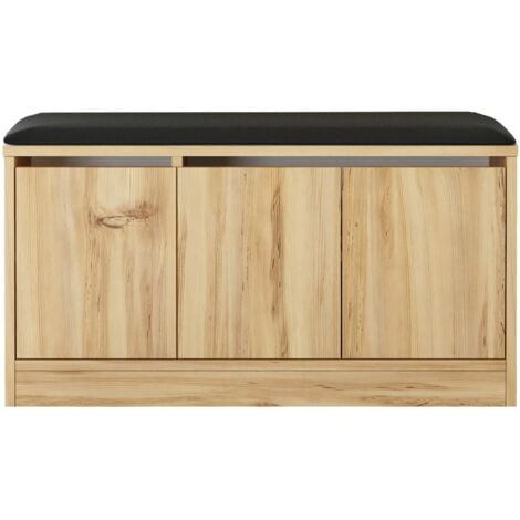 MOBILI REBECCA Banco zapatero Rebecca Mobili Salasal 46x89,5x35,5 Tablero de partículas Cuero sintético Roble Claro Gris Oscuro Moderno