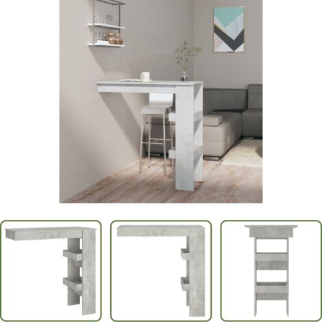 Bancone da bar -  Bancone da Muro Grigio Cemento 102x45x103,5 cm Legno Compensato