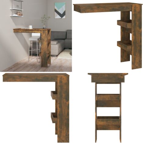 Bancone da Muro Rovere Fumo 102x45x103,5 cm Legno Multistrato - Bancone in legno - Bancone rovere