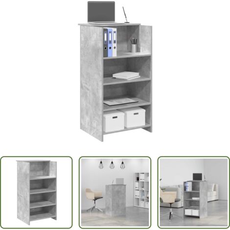 Bancone reception -  Banco Reception Grigio Cemento 55x50x103,5 cm Legno Multistrato