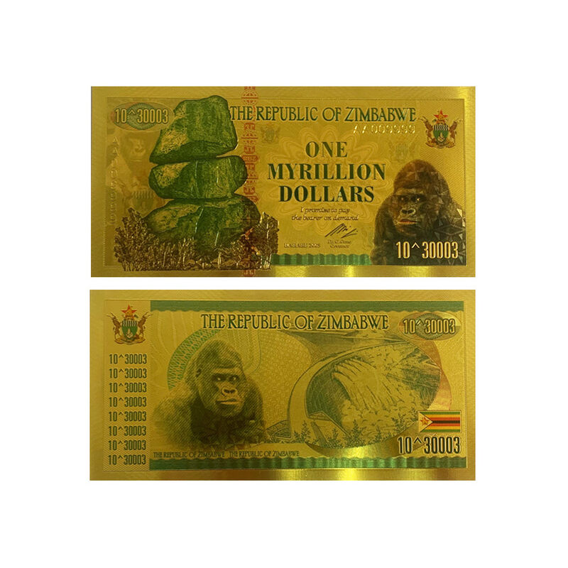 Banconota in oro dello Zimbabwe Z100 trilioni/5