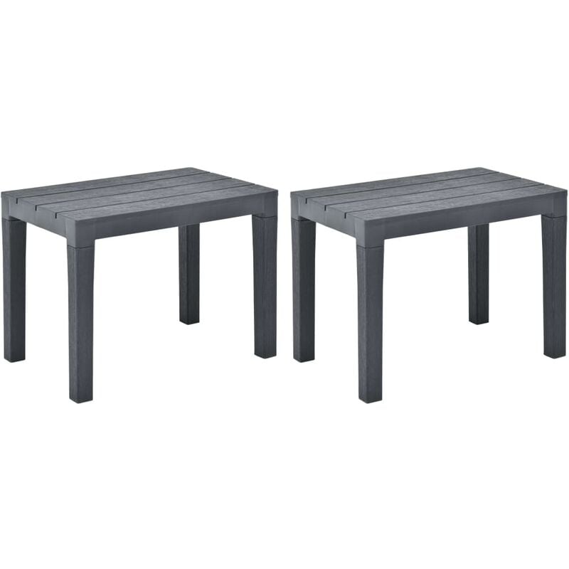 

Bancos de jardín 2 unidades plástico gris antracita