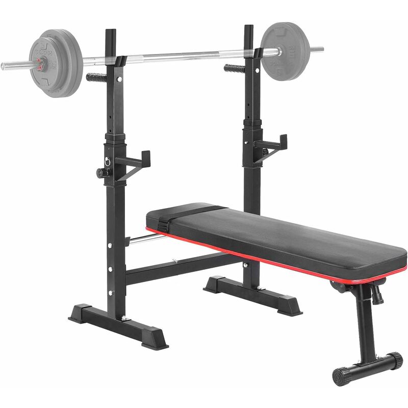 

Bancos de Pesas Plegables con Soporte de Barra Ajustable, Soporte de Barra, Soporte para Barra Horizontal, Soporte para Mancuernas Ajustable
