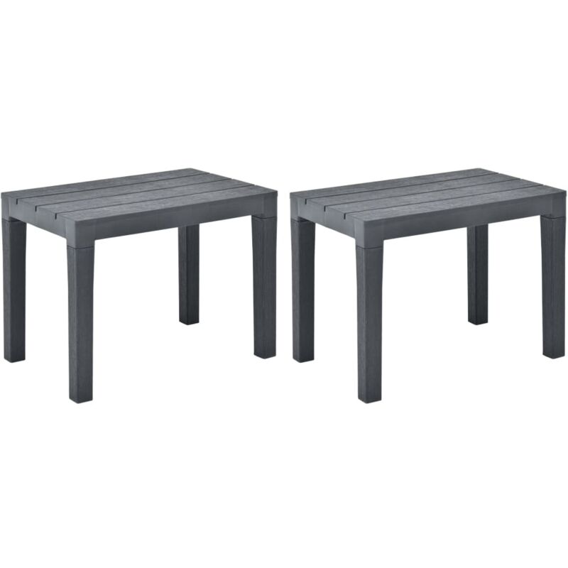 Bancs de jardin 2 pcs Anthracite Plastique Vidaxl