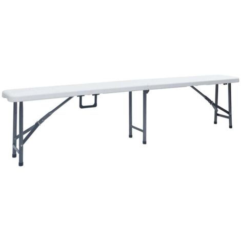 Bancs de jardin  Banc extérieur  Banquette de jardin pliables lot de 2 180 cm PEHD Blanc