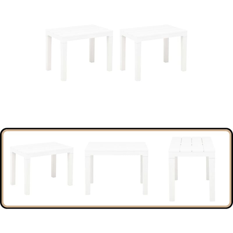Bancs de jardin lot de 2 Blanc Plastique - Banc De Jardin - Mobilier De Jardin - Siège D'extérieur - Chaise Extérieure - Blanc