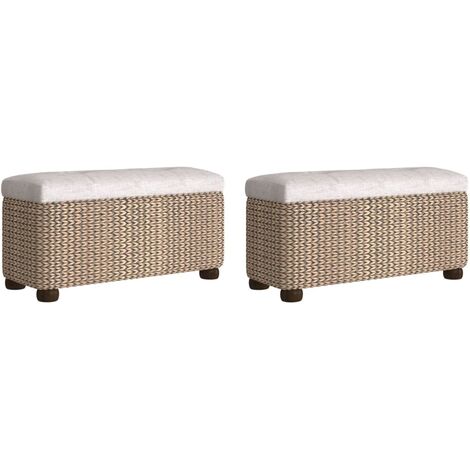 Banc de rangement avec coussin gris 69 cm quenouille