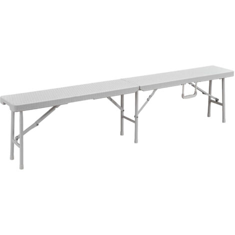 Bancs pliants de camping en acier et en résine Roard 180 cm Camping Polyrattan Levante