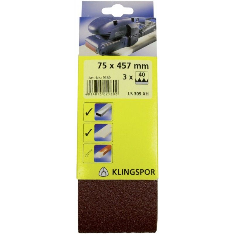 

Banda de lija SB 3 unidades 100x 560mm K120 - Klingspor