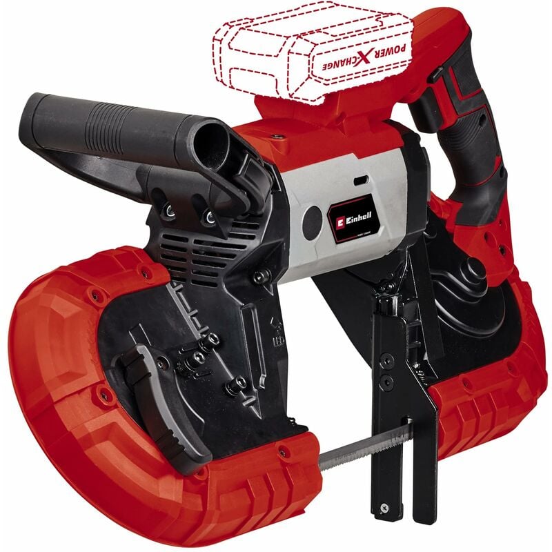 Image of Einhell - sega a nastro a batteria te-mb 18/127 Li-Solo Power X-Change (18 v, altezza di taglio 115 mm, larghezza di taglio 127 mm, luce led, incl. 2