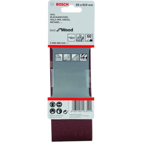 Banda de lija Best Wood: 66x410mm G60x 3  BOSCH 2608606016