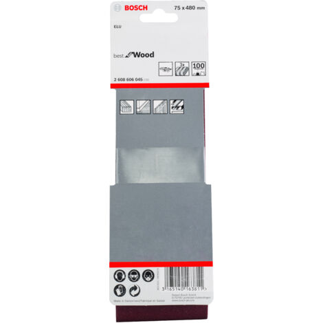 Banda de lija Best Wood: 75x480mm G100x 3  BOSCH 2608606045
