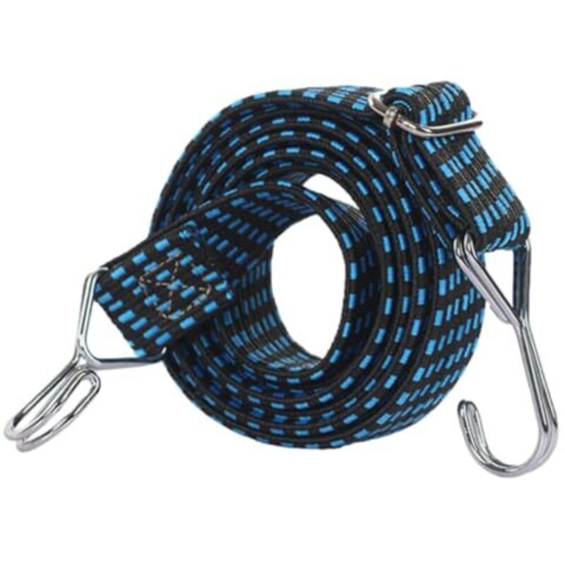 Banda elástica de alta elasticidad de 4 m para motocicletas, cuerda elástica, cuerda extensible, ideal para viajes y organización de equipaje (azul)