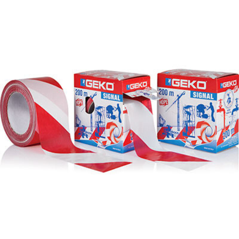 3m Geko Nastro Segnaletico Da Recinsione In Pvc Bianco Rosso 200mt