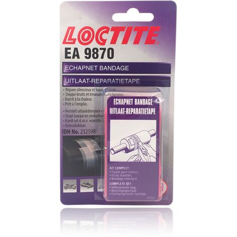 Loctite – Bandage de réparation échappement – Kit avec bande durcissante à la chaleur – Feuille métallique incluse – Garanti sans amiante