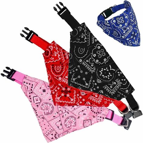 Bandana Chien Collier, 3 Pièces Ajustable Bandana Triangle pour Animaux de Compagnie, Bandana Chien Écharpe, Écharpe pour Chien Chat, Foulard Accessoires pour Animaux (M)