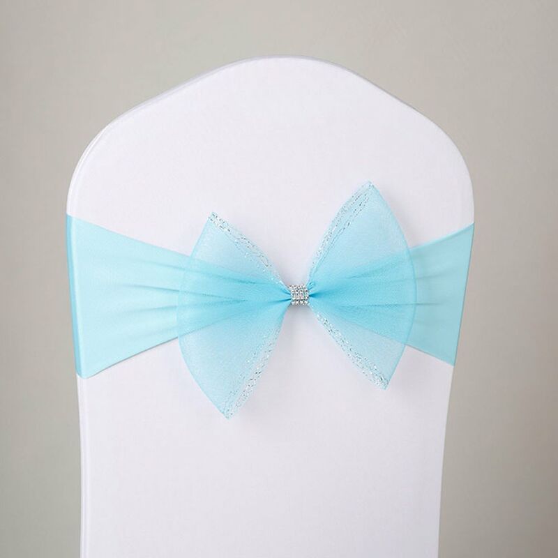 

Bandas de lazo trasero de cinta elastica para silla con lazo para silla para banquete de boda, ceremonia, banquete