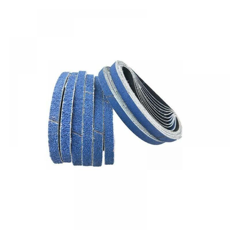 Bandas de lijado de corindón de circonio, 13 x 457 mm, cada grano 40/60/80/120, paquete de 16 bandas de lijado