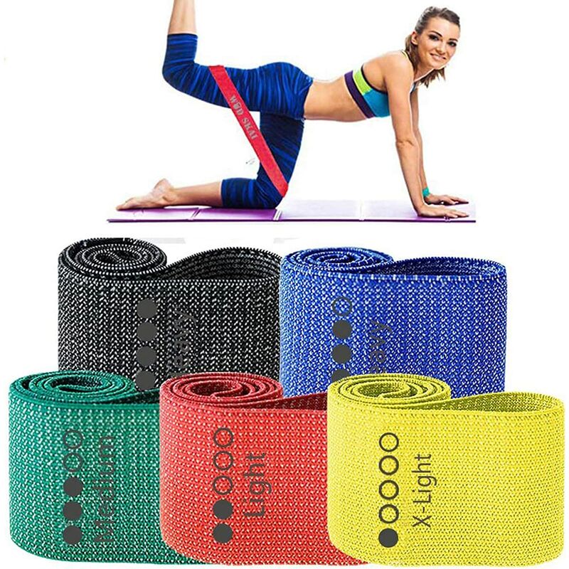 

Bandas de tela para ejercicios de resistencia, bandas de entrenamiento antideslizantes para piernas, glúteos y glúteos, bandas de entrenamiento