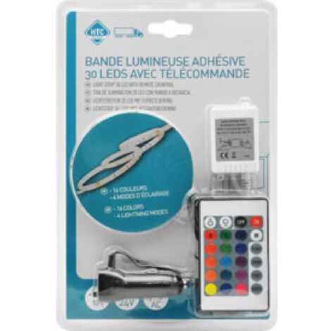 Bande 30 Leds multicouleur 100cm 12-24v avec telecommande