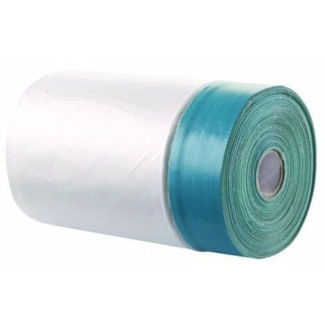 Bande a lisiere toile polyethylene adhesive bleu 20 m 550 mm