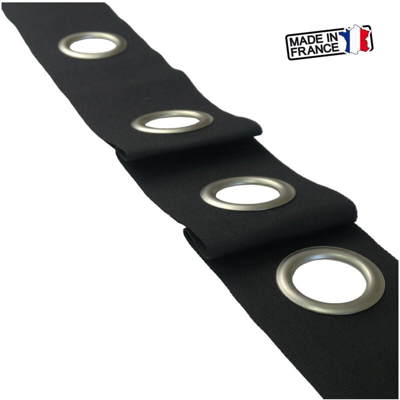Bande à oeillet prêt à coudre, 20 mètres Coloris - bo Noir , rouleaux 20 mètres - 20 mètres