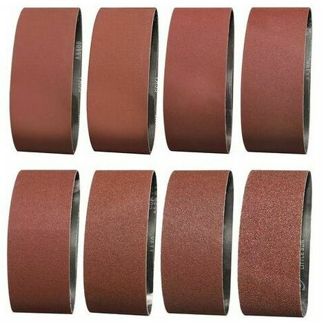 Bande Abrasive 100X610 mm- Grains 2 X 40/60 /80/100/120/150/180/240/320/400 Bande de Ponceuse pour le Ponçage, le Polissage et le Dépoussiérage, Idéale pour le Bois (20 Pièces)