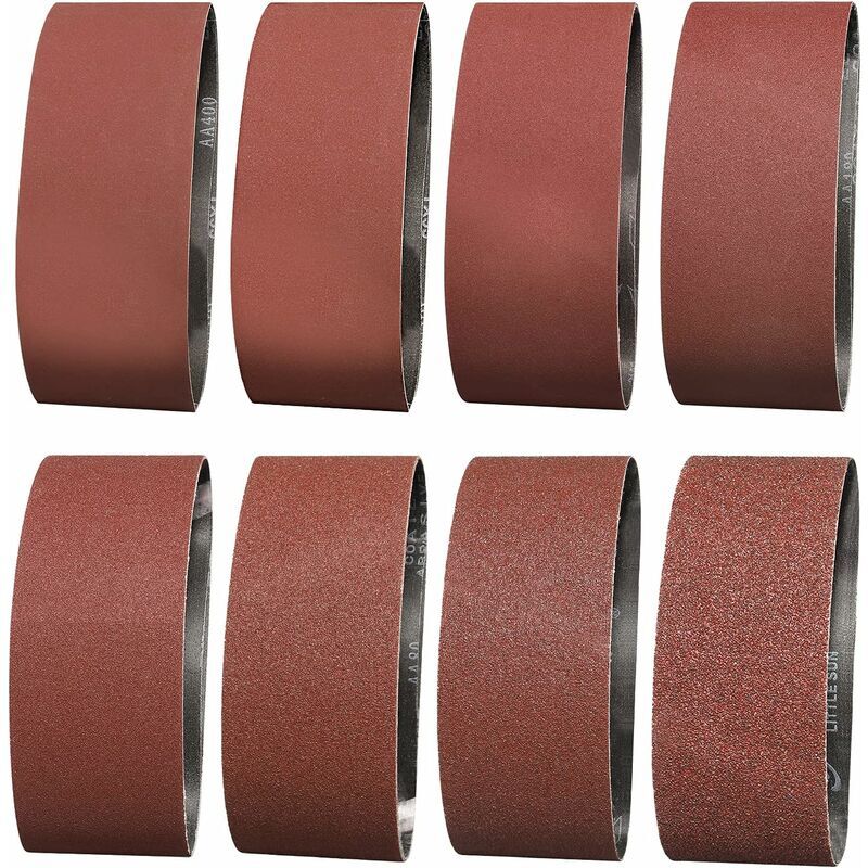 Bande Abrasive 100X610 mm- Grains 2 X 40/60 /80/120/150/180/240/320 Bande de Ponceuse pour le Ponçage, le Polissage et le Dépoussiérage, Idéale pour